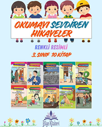 3.Sınıf Okumayı Sevdiren Renkli Resimli Hikayeler 14 - 10 Kitap