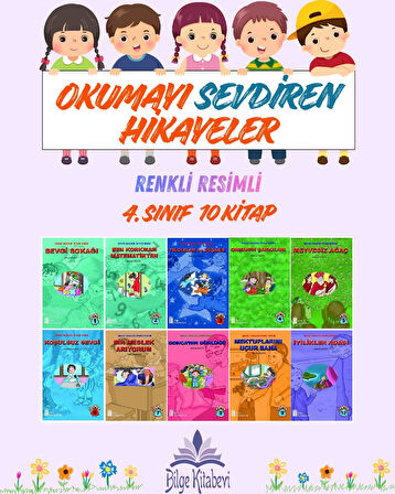 4.Sınıf Okumayı Sevdiren Renkli Resimli Hikayeler 7 - 10 Kitap