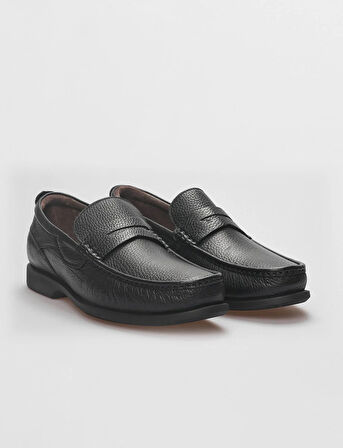 Hakiki Deri Siyah Erkek Günlük Ayakkabı