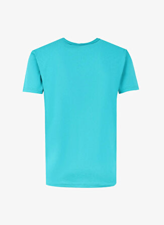 Yeşil Erkek Bisiklet Yaka Desenli T-Shirt 241V3A0781