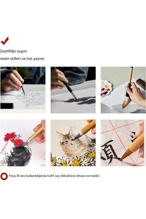 Çini tahrir, seramik boyama, çini boyama, vazo, sırlama, resim, hasır fırçalık, brush yazı-18 Parça