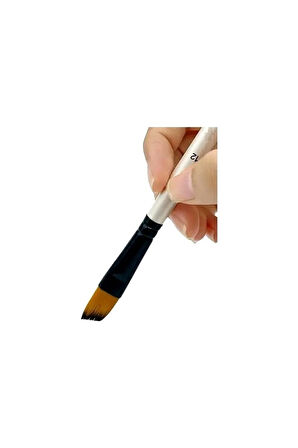 Yan Kesik Uçlu Fırça Seti 6 Adet-Akrilik Boya, Yağlı Boya, Guaj Boya, Resim Fırçası