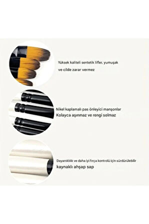 Yan Kesik Uçlu Fırça Seti 6 Adet-Akrilik Boya, Yağlı Boya, Guaj Boya, Resim Fırçası