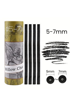 Eskiz çizimi ve tonlama, kara kalem, doğal söğüt kömürü çubukları 5/7mm-25 adet