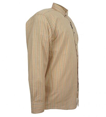 Büyük Beden Hakim Yaka Gömlek Uzun Kol