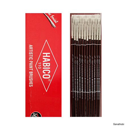Habico 110 Samur Kılı Sulu ve Akrilik Boya Fırçası tezhip, minyatür-No:4/0