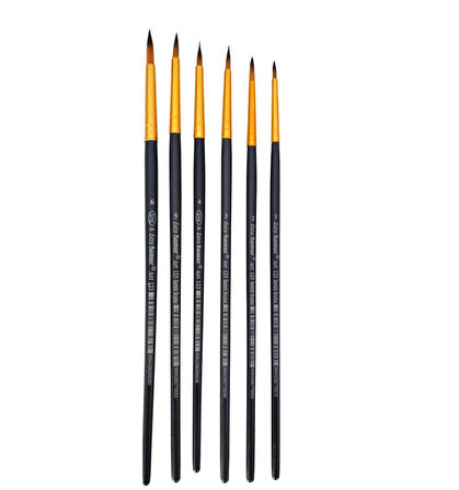 Samur 6'lı 123 Sentetik Akrilik ve Sulu Boya Fırça Seti tezhip ve minyatür