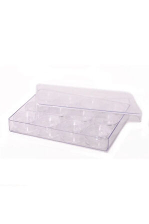 Kapaklı Şeffaf Plastik Hokka Küçük 12 Adet