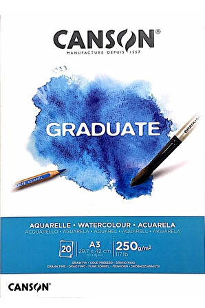Sulu Boya Defteri, Sulu Boya Bloğu Graduate 20 Yaprak A3 250 gram