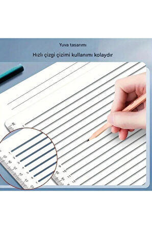 Şeffaf plastik cetvel çizgi çekme, pratik çizgi oluşturma, 1.0cm aralıklı 20.5x29.5cm
