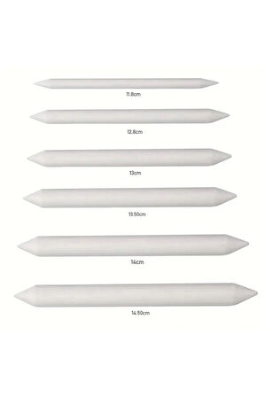 Eskiz karıştırma çubukları, tortillion, kara kalem silgi, gölgelendirme, tonlama-Set 6 Adet