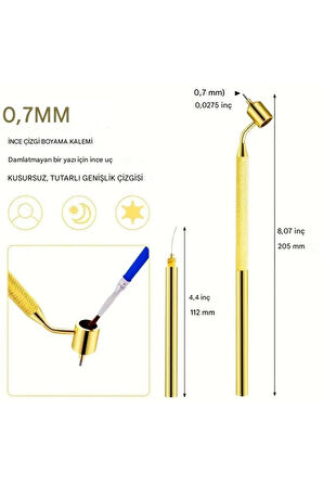 Hazneli çizgi boya kalemi, aplikatör, hassas çizgi, hazneli trilin, çizikleri onarmak-0.7mm