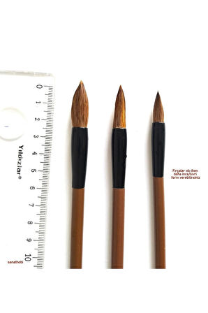 Çini tahrir, seramik sırlama fırça seti, seramik boyama, çini, vazo, resim, brush-Set 3 Parça