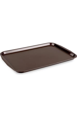 Kırılmaz Yıkanır  Servis Tepsisi - Kahverengi 27x36 cm - 12 Adet