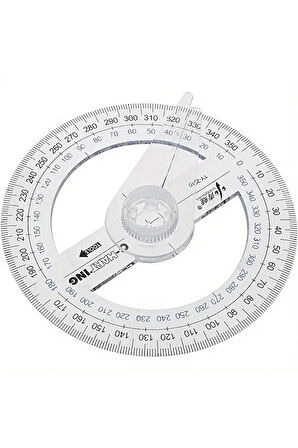 360° Protractor cetvel, Şeffaf Matematik, Geometri, Tasarım ve Sanat Projeleri için İdeal-1ad