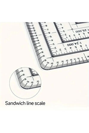 MP-10 Koordinat Cetveli, mm-cm ölçümler, Mimarlar, Mühendisler, Teknik Çizimler için-1ad