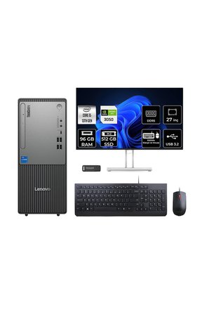 ThinkCentre Neo 50T G5 i5 13400 96GB 512GB SSD RTX3050/6GB FDOS Masaüstü Bilgisayar + 27"
