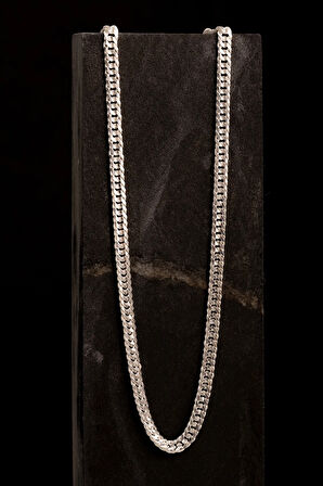 Kadın Gümüş Kolye - 4 mm Oluklu Nano Model Zarif Kadın Kolye