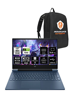 HP Victus 15 i5 13500H 16GB 512GB SSD RTX4050/6GB 144Hz 15.6'' FHD W11H Gaming Laptop & PER4 ÇANTA