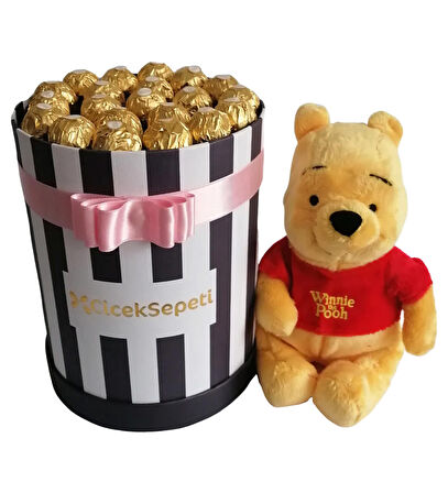 Tasarım Kutuda Enfes Çikolatalar Ve Winnie The Pooh - Pembe