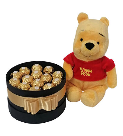 Tasarım Kutuda Enfes Çikolatalar Ve Winnie The Pooh - Gold