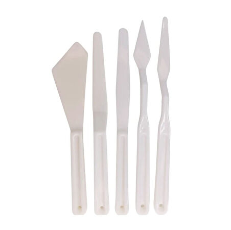 Spatula Seti plastik, akrilik, yağlı boya, hobi, modelaj, esnek ve ergonomik 5'li set