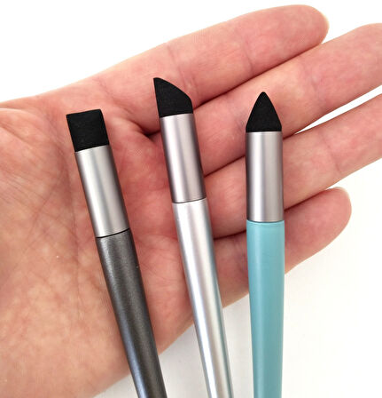 Sünger vurgulayıcı, detay gölgeleme, kara kalem silgi, pastel tonlama, yıkanabilir-Set 3'lü