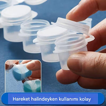 Mini boya kutusu 2ml 6'lı şerit, boya paleti, boya saklama kabı, küçük hokkalar-2 Şerit