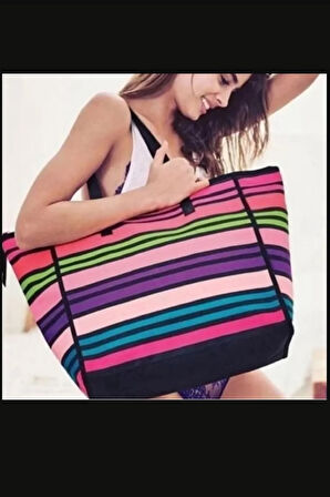 VS Rainbow Kanvas Tote Seyahat Çantası