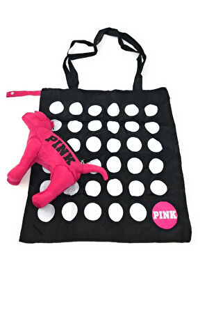 VS Pink Katlanabilir Puantiyeli Pupy Temalı Mini Çanta