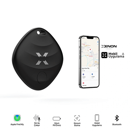 Air Tag, Akıllı Blutooth Takip Cihazı, Anahtar, Çanta, Bavul ve Evcil Hayvan için Kayıp Eşya Bulucu, Uzun Pil Ömürlü IOS Uyumlu, Smart Tag, Siyah X6605