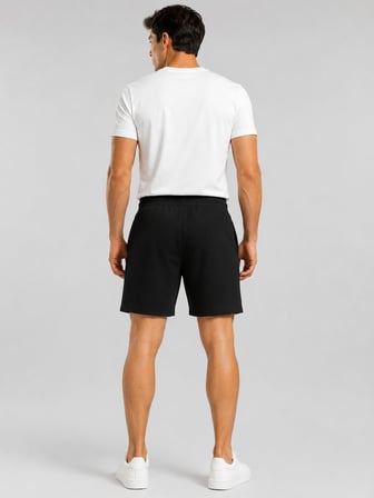 UMBRO Lotus Camp Erkek Siyah Pamuklu Spor Şort - TE0279