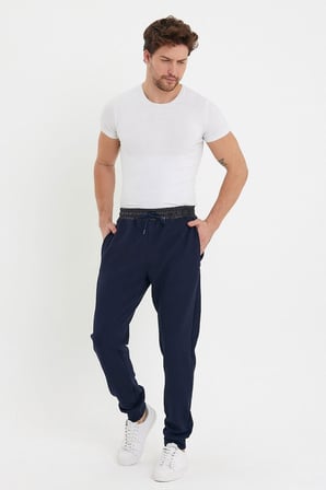 Erkek Bol Lastikli Jogger Basic Chino Siyah Pantolon