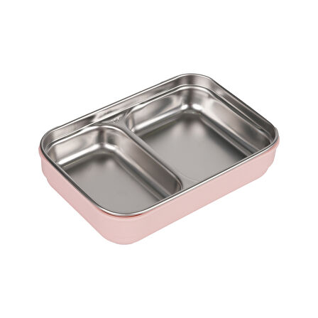 Relaxion İki Katlı, Paslanmaz Çelik, Pembe Lunch Box/Yemek Saklama ve Taşıma Kabı 1200 Ml. (304)