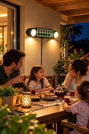 Akım Korumalı Çok Fonksiyonlu Güç İstasyonu – 5 Priz, 2 USB-A + USB-C, 3680W, 2x8W LED Aydınlatmalı 1.9 Metre Kablolu