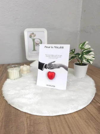 Pamuğum Atelier Kişiye Özel Kalpli Çikolata İsteme, Söz, Nikah, Nişan Hediyeliği (15 Adet)