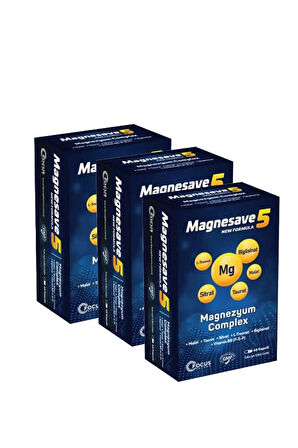 Magnesave5 Magnezyum Complex 60 kapsül x3