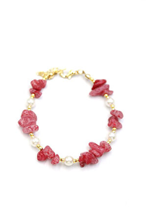 Boncuk Bileklik - Koyu Pembe