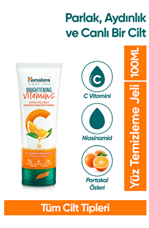 Vitamin C Parlaklık Veren Portakal Özlü Yüz Temizleyici 100ml, Tüm Ciltler, Paraben/SLS/SLES İçermez