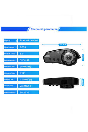 Bt-35 intercom Kulaklık Bluetooth Motosiklet Kulaklık Bluetooth Renk Değiştirme Modlu