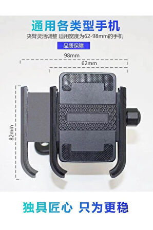 Motosiklet - Bisiklet Telefon Tutucu Alüminyum Gövdeli Ayna bağlantılı 4,7 ila 7,1 inç Uyumlu Siyah