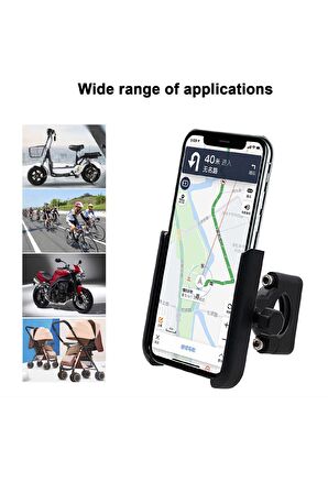 Gidon Ve Ayna Bağlantılı Alüminyum Gövdeli Motosiklet-bisiklet Telefon Tutucu