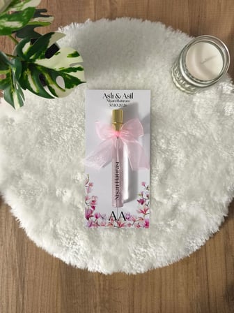 Pamuğum Atelier Pembe Zambak Detaylı İnci Tozu Karışımlı 10 ml Pembe Kolonyalı Düğün, Nikah, Nişan Hediyeliği (15 Adet)