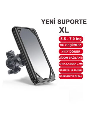 Suporte Xl Motosiklet Telefon Tutucu Bisiklet Telefon Tutucu Su Geçirmez 5.5-7.0 Inç Arası