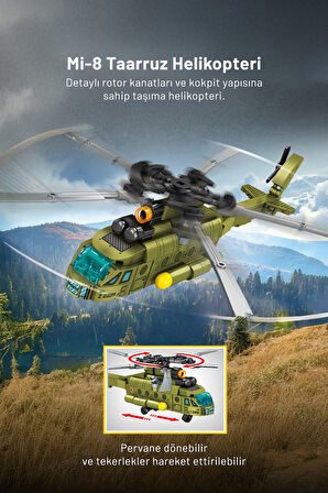 Sembo BLock Survival Warfare 4'lü Askeri Araçlar Yapı Bloğu Seti 792 Parça