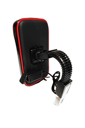 Powertec Usb Şarjlı Su Geçirmez Motosiklet Telefon Tutacağı 360 Döner 5.9-6.9" Tüm Modellerle Uyumlu