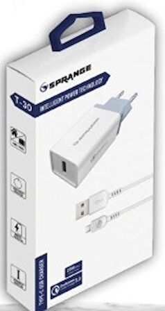 Sprange T-30 Type-C 18 Watt Hızlı Şarj Aleti Beyaz