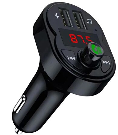 Concord C-615 Bluetooth Görüşme ve Müzik Dinleme Ekranlı Fm Transmitter Çift USB Şarj USB/TF