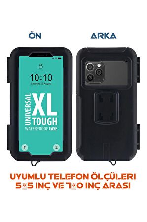 Suporte Motosiklet - Bisiklet Telefon Tutucu Kapalı Model 7 Inch Gidon Bağlantılı ( Xl Büyük Boy )