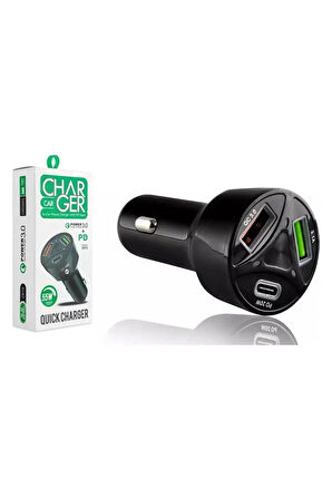 Subzero Cr10 3 Çıkışlı Çakmaklık Şarj Seti kafası Usb Type-c Car Charger 55w 3.0a Hızlı Şarj Pd/qc